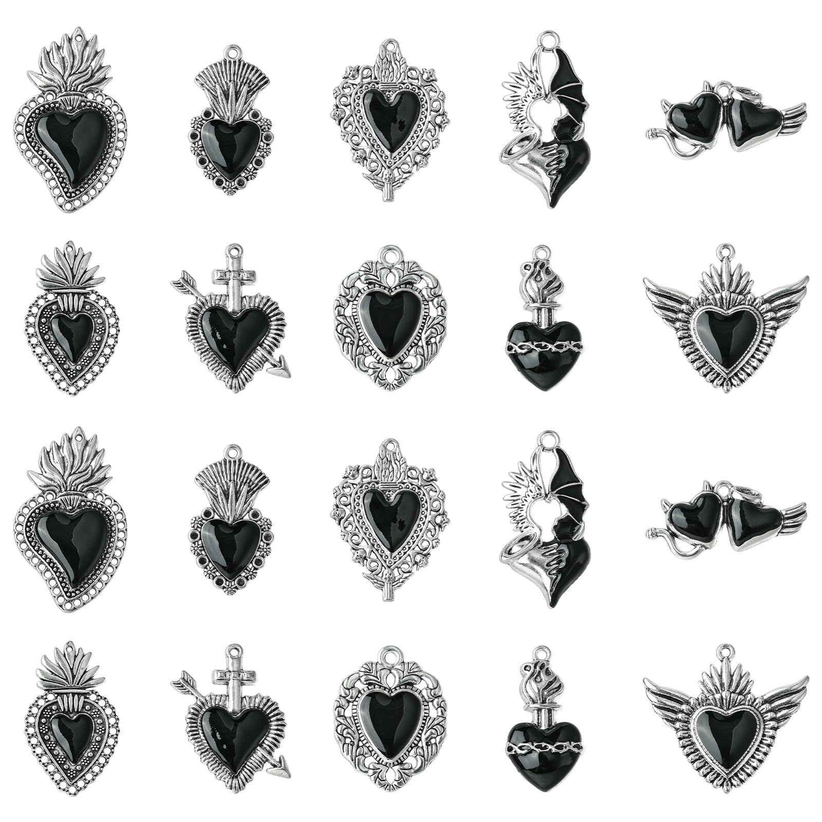 Amazon.co.jp: Ipotkitt 20個 10スタイル ブラック合金 エナメル