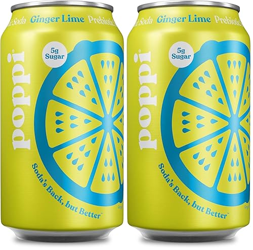Miniatura 15 de POPPI - Soda prebiótica de limonada de fresa, lata de 12fl. oz