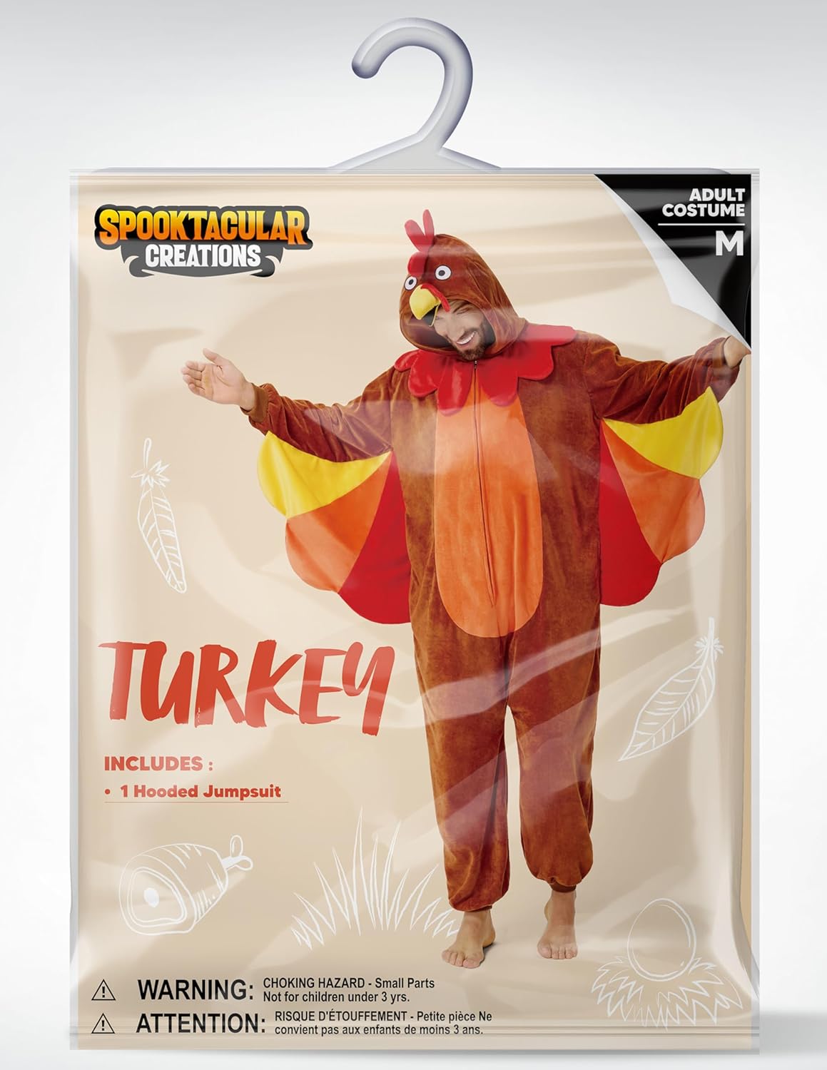 Spooktacular Creations Halloween Turkey Unisex Costume, Adult Animal Costume Halloween Party - Image 6
