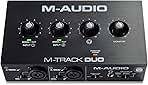 M-AUDIO M-Track Duo USB Audio Interface for Recording, Streaming and Podcasting with Dual XLR, Line and DI Inputs, plus a Software Suite Included