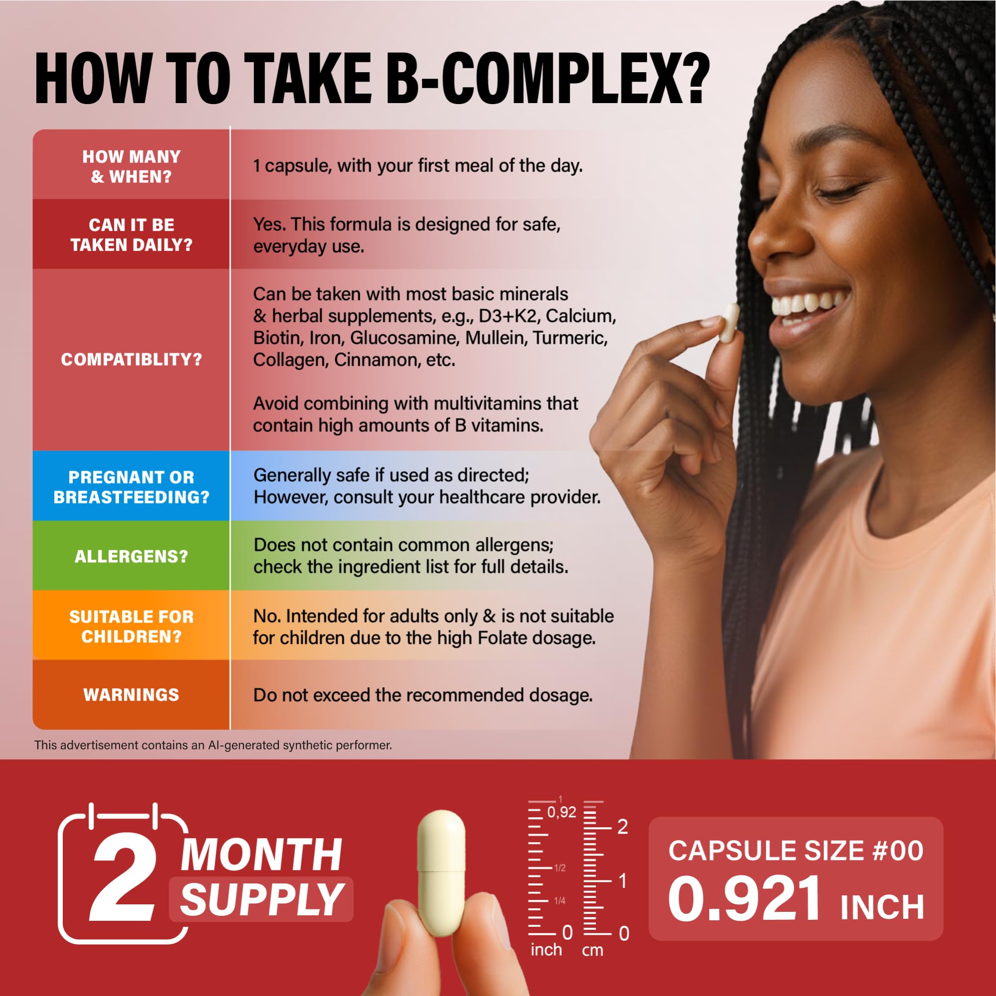 Vitamin B Complex: B1, B2, B3, B5, B6, B7, B12, 5MTHF + Whole Food - 60Caps — Amazon image 8