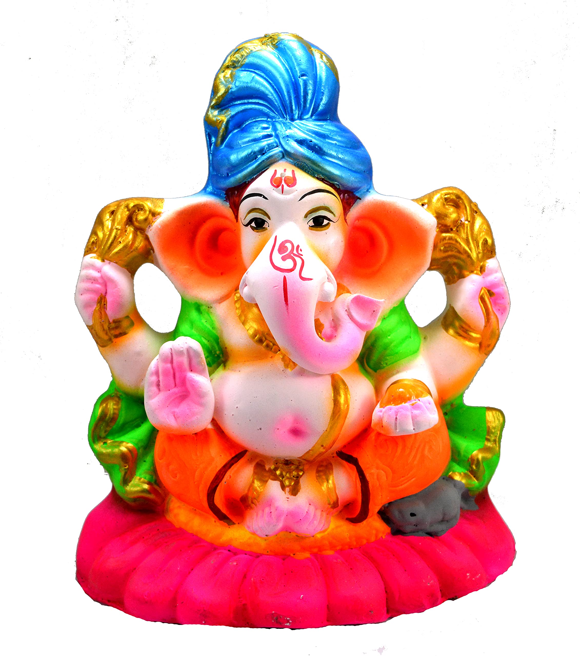 Buy Clay Ganesha Idol Handcrafted Colorful Indian