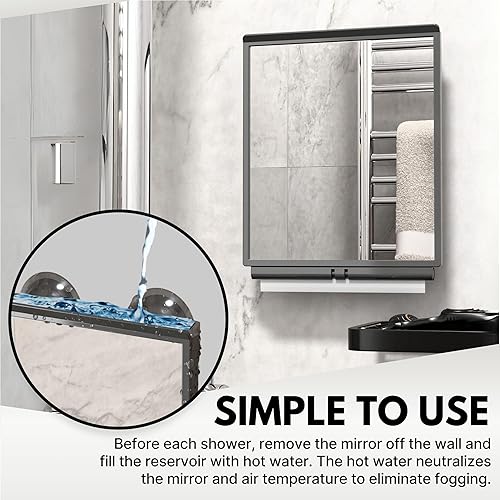 Miniatura 3 de Espejo de ducha que no se empaña con limpiavidrios por ToiletTree Products. Garantizado, nunca se empaña.