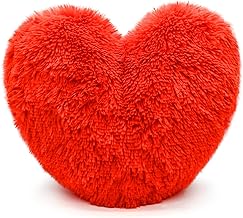 NIGHTZONE Teddy Cuddles Heart Shape 3D Fleece Filled Cushion Soft Comfortable Warm & Cozy Home Decor Size 38cm 100% Polyester Teddy Heart (Red)