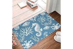 Coral Seahorses Door Mat: Embracing a Crystal-Clear Coastal Ambiance