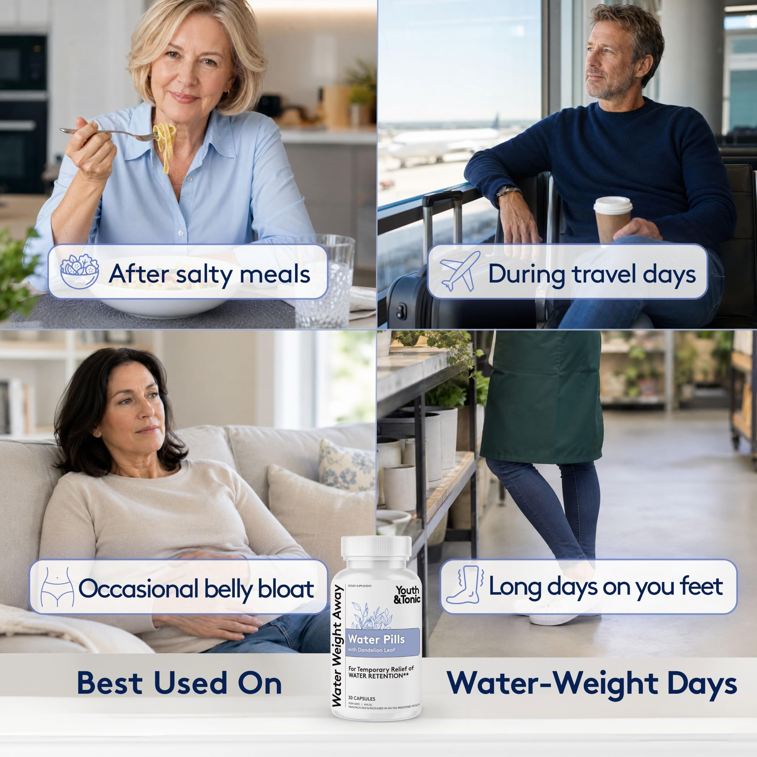 Youth & Tonic Natural Water Pills Weight Loss Women, Men, Water Retention — Amazon image 4