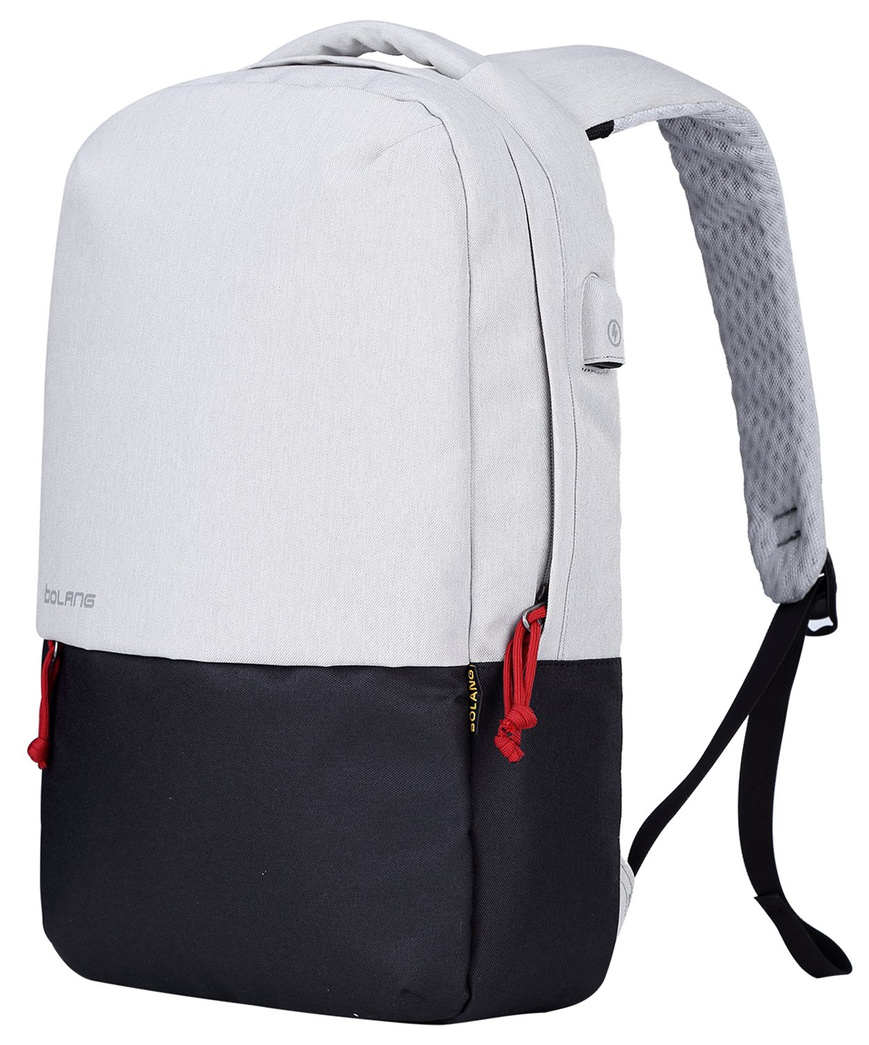 bolang water resistant nylon school bag college laptop backpack 8459 for Men Women With USB Charging Port Business Work Travel Backpack Bookbag Fits 17 Inch Computer (8459 Grey ) Electronics and can also be used for work and school Waterproof Schoolbags Durable Book Bag