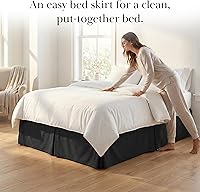 Vista 4 de Southshore Fine Linens VILANO Springs faldón para cama plisada, 15 pulgadas, Microfibra, Negro, gemelo