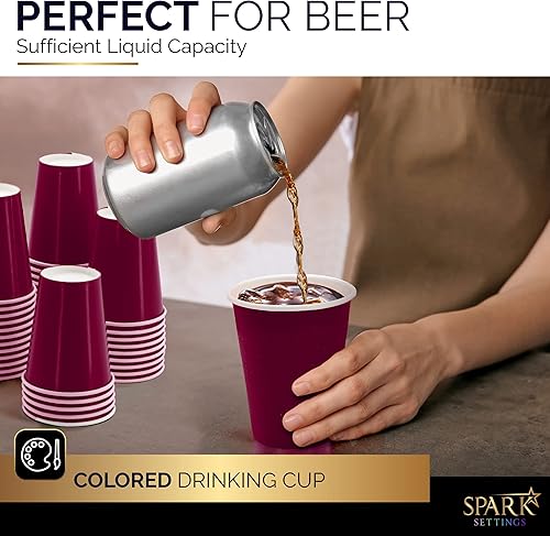 Miniatura 4 de Vasos de papel desechables, 9 onzas, tazas de café de papel de bayas, tazas desechables de café fuertes y resistentes para fiestas, bodas, día de