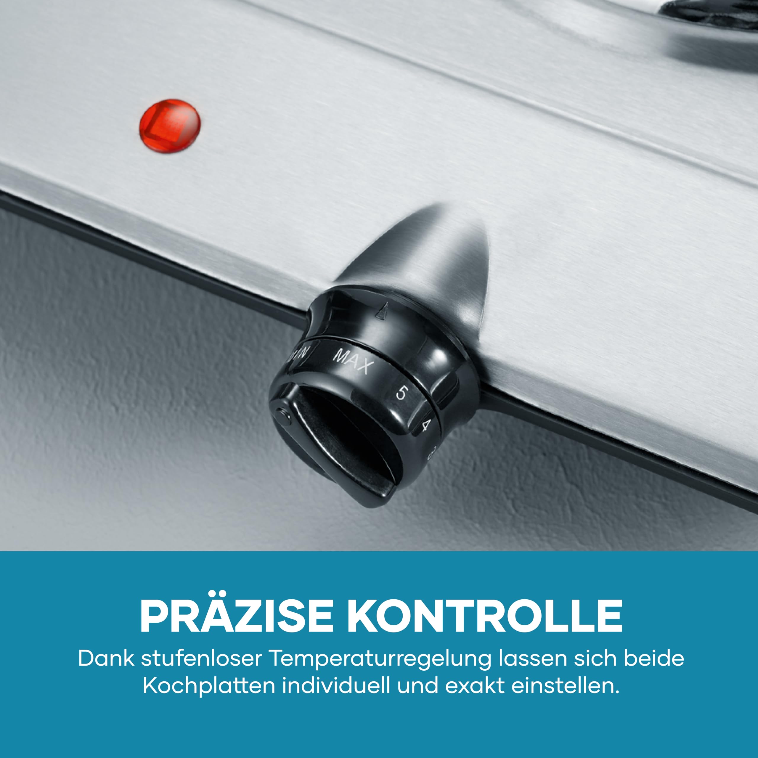 SEVERIN Doppel Kochplatte Edelstahl 2500 W DK 1014