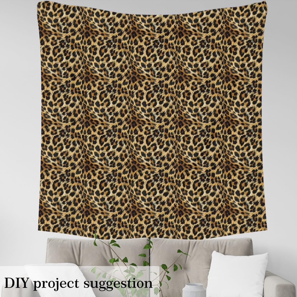 Feelyou Leopard Print Fabric by The Yard 2 Yards Kids Cheetah Print for Boys Girls Safari Theme Upholstery for Chairs Fabric （No Real Fur） ，Soft Flannel