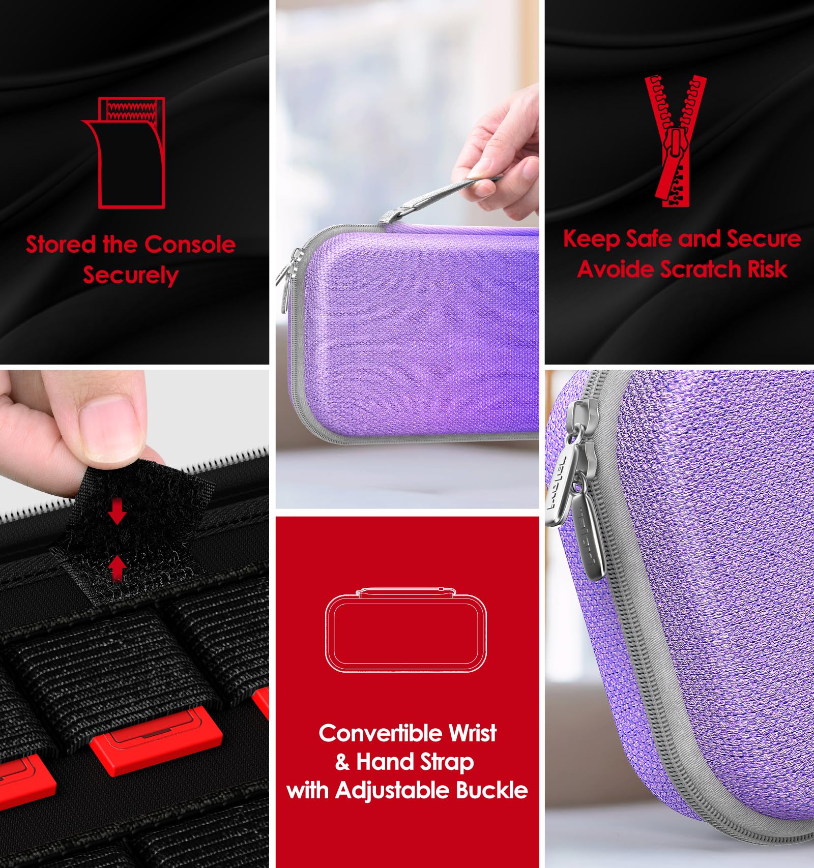 ivoler Pochette Etui de Transport pour Nintendo Switch 2 -Dégradé de Violet
