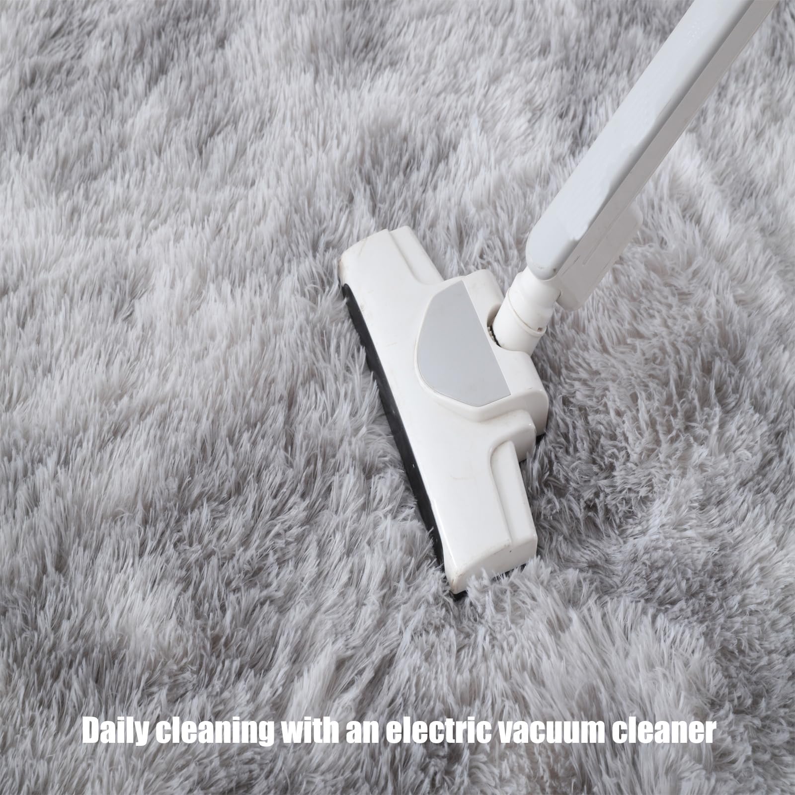 QUINZI Tappeto morbido a pelo lungo moderno tappeti Tappeto del soggiorno Tappeto della camera da letto Tappeto per la camera dei bambini Tappeto antiscivolo colore: grigio chiaro, 60 x 90 cm