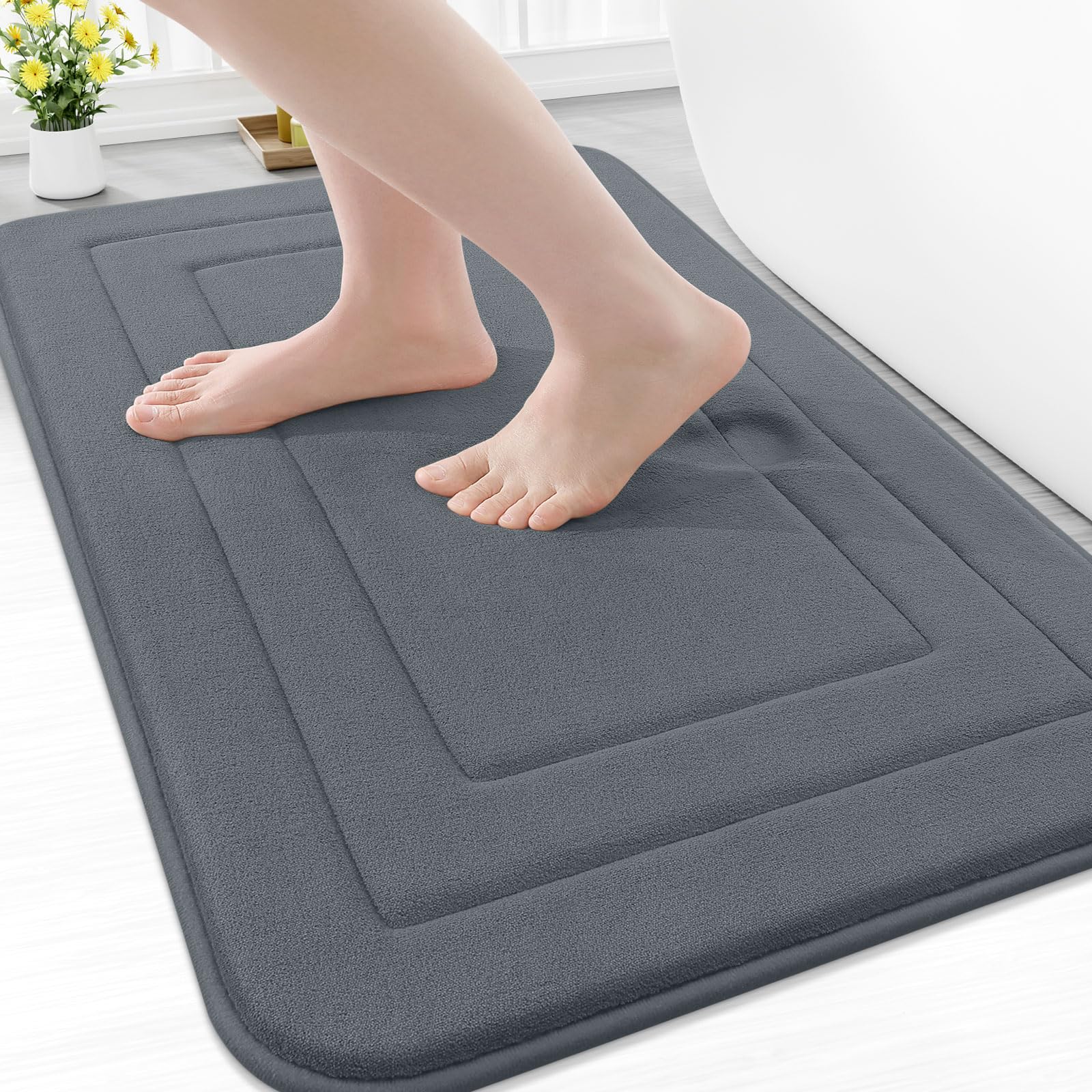 Arotive Memory Foam Bathroom Rug Mat 30x20, Ultra Soft and Absorbent Bath Mat, Machine Wash Dry, Comfortable Bath Rug Carpet for Bathroom Floor, Tub