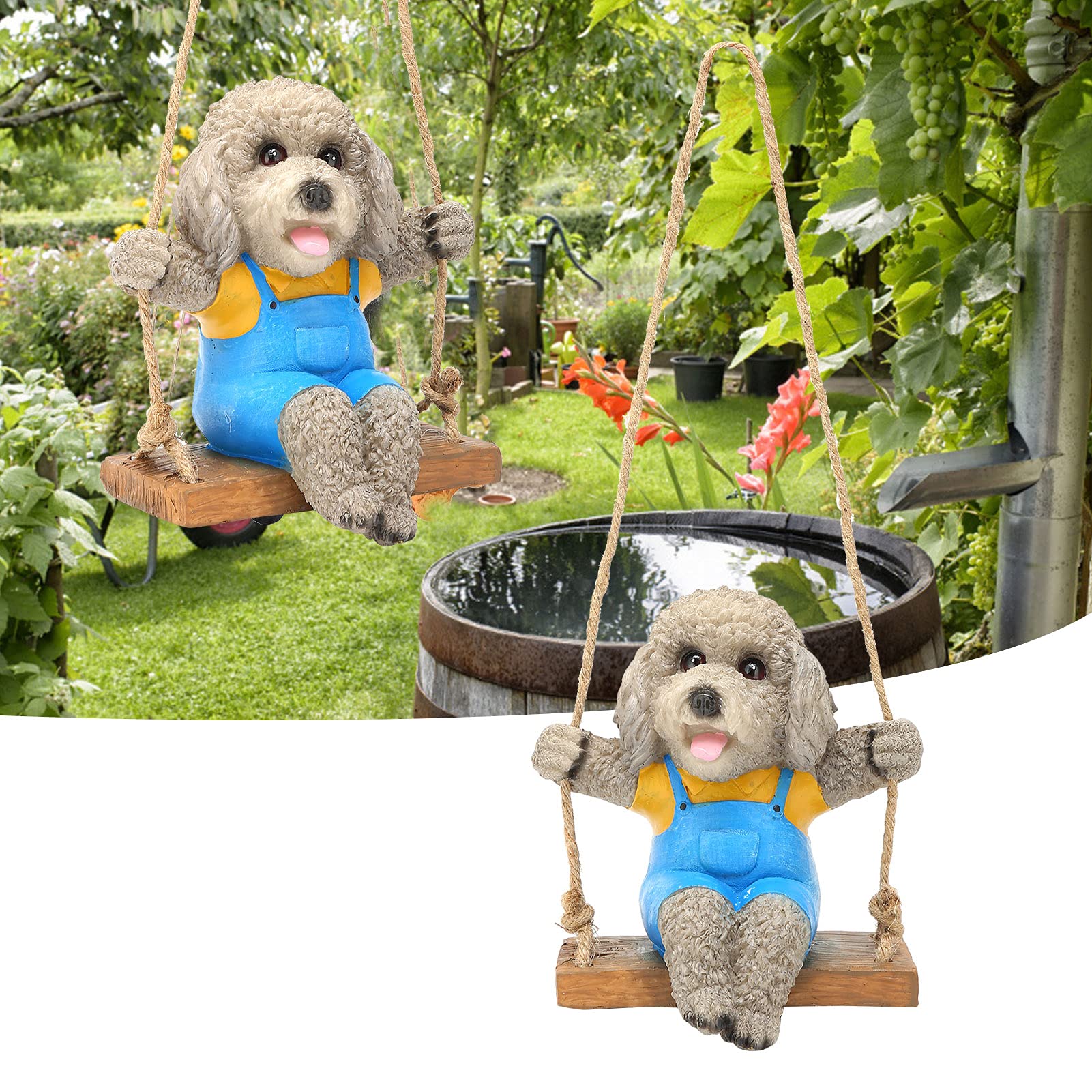 【キー坊】Swing Toys Swing Dog Amazon.com: Swing Dog Garden Statue, Cartoon Swing Animal Hanging