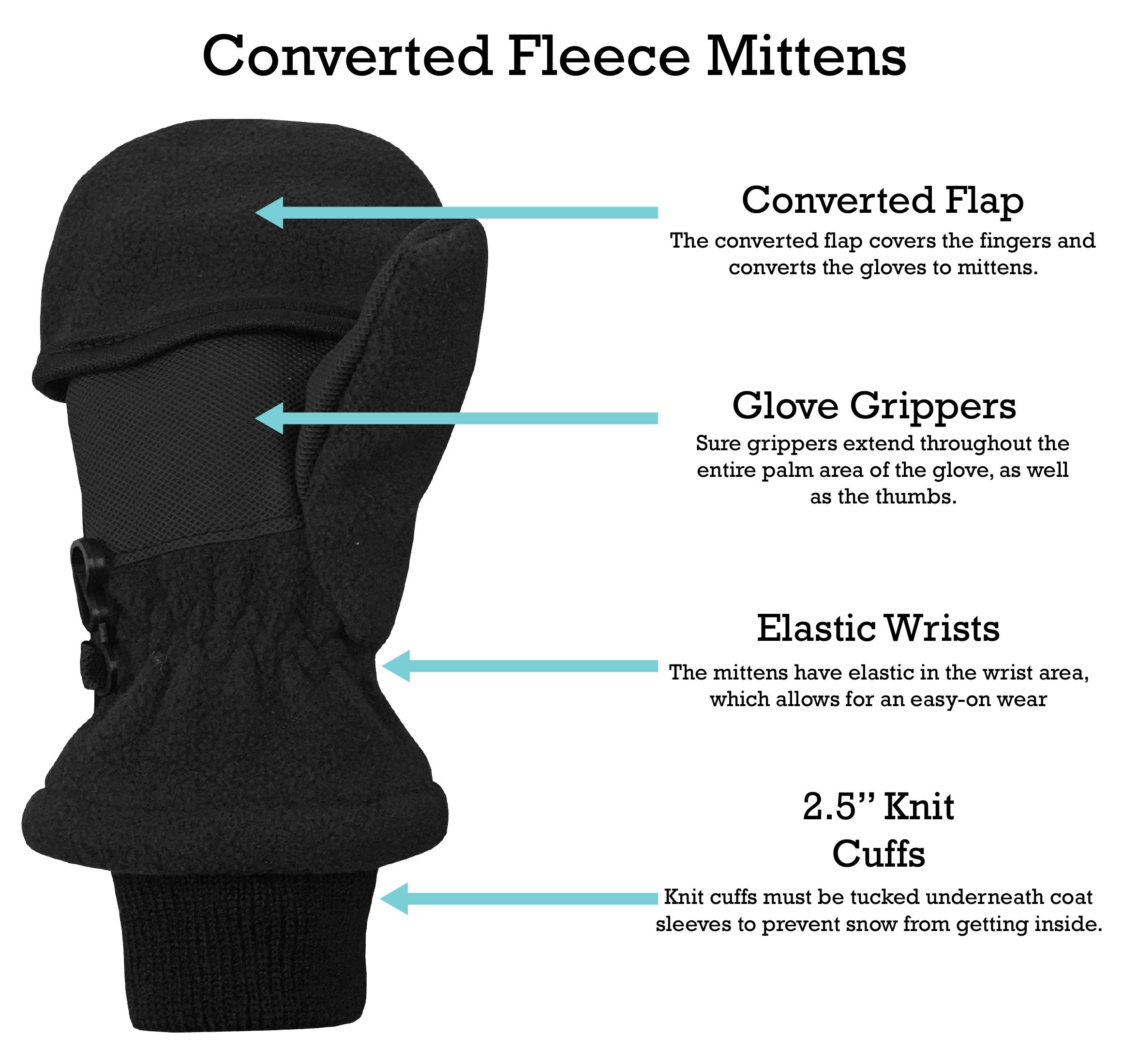 N'Ice Caps Convertidor de invierno con forro aislante para niños, guantes sin dedos a manoplas