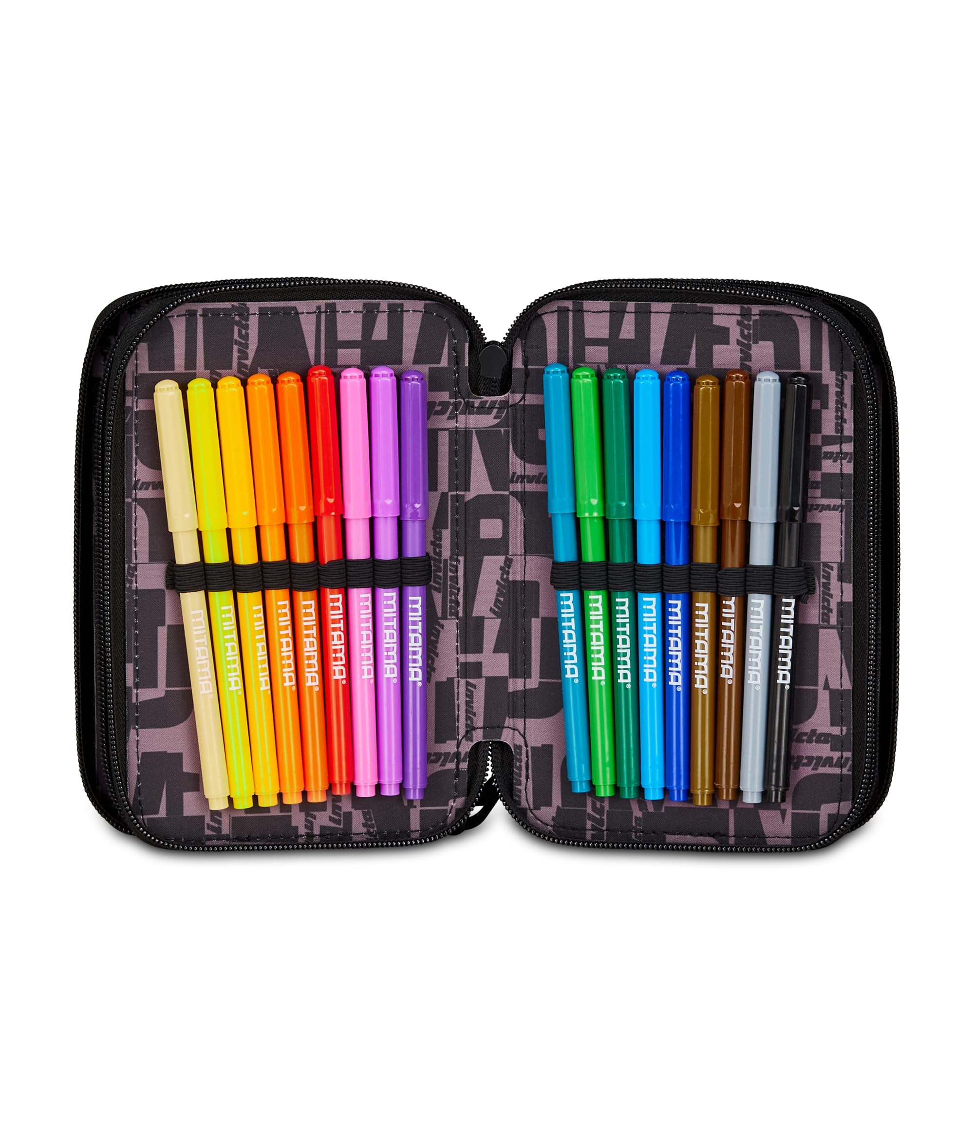 Invicta Astuccio Scuola 3 Zip Fantasy, Blu, Portapenne Triplo Scomparto Completo Di Penne, Matite, Colori, Accessori Zaino, Scuola Elementare, Bambina