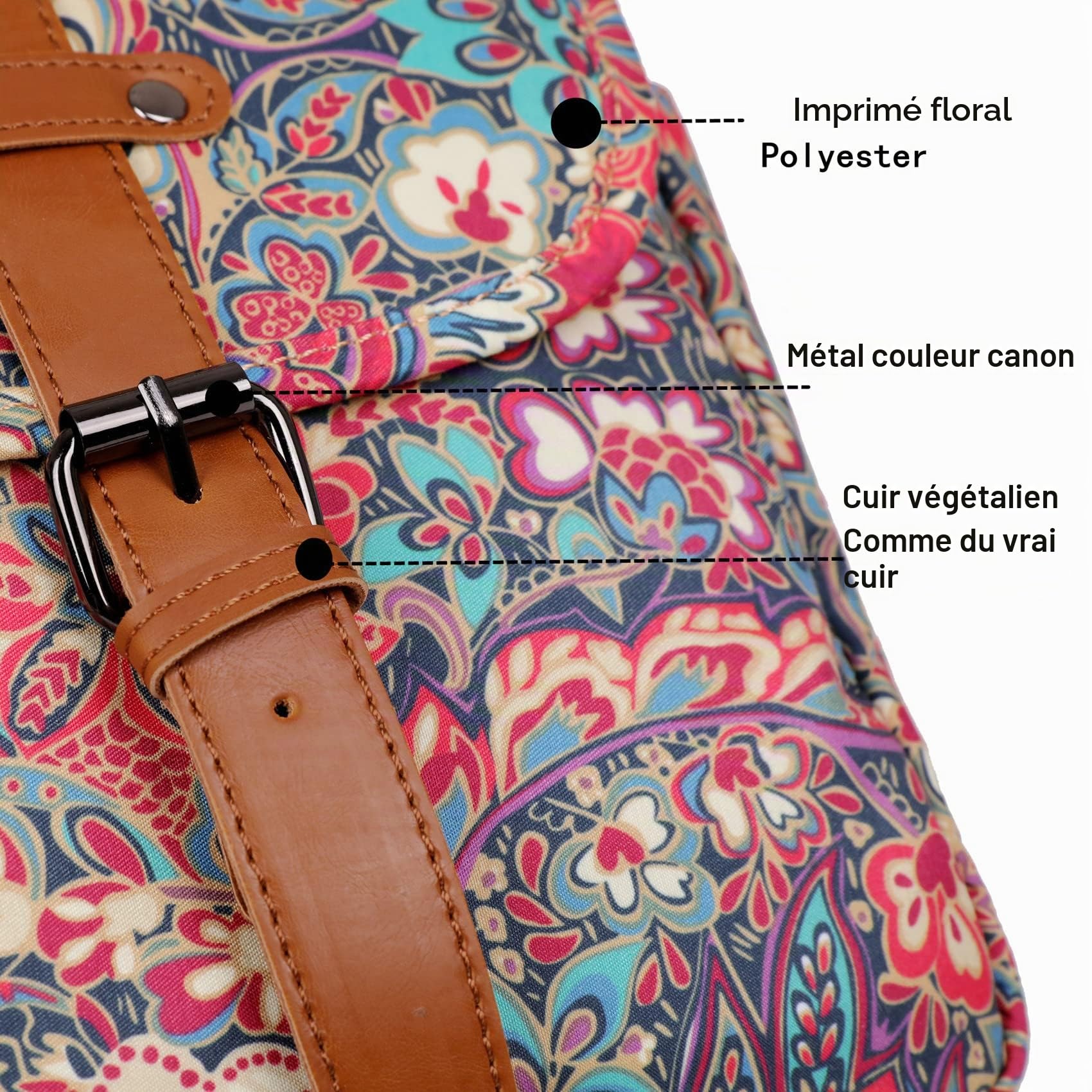 BAOSHA YL-01 Sac à bandoulière pour femme avec impression pour ordinateur portable 15,6"