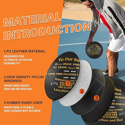 Miniatura 4 de Regalos personalizados de baloncesto de aliento para hombres, adultos y adolescentes, para nuestro hijo de parte de papá, mamá