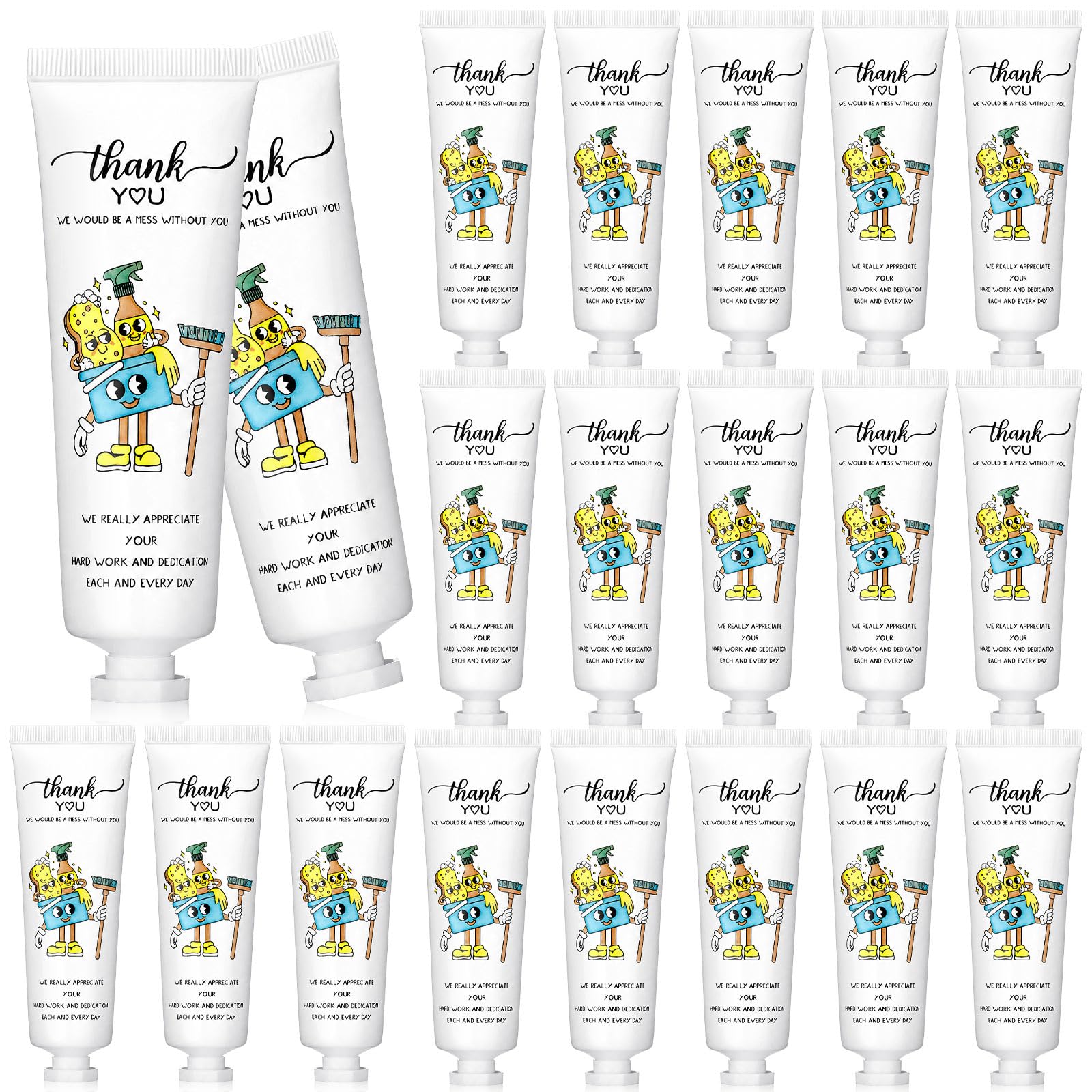 Leelosp 50 Pack Housekeeping Week Appreciation Gifts Bulk Mini Hand Lotion Travel Size Hand Cream Inspirational Appreciation Gifts for Dry Cracked Housekeepers Employee