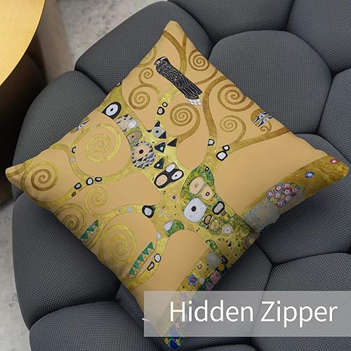 Miniatura 4 de Berkin Arts Fundas de almohada cuadradas decorativas diseñadas con decoración artística, mezcla de poliéster, paquete de 2, 18 x 18 pulgadas,