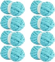 Vista 57 de Hombys Hilo de felpilla gruesa verde salvia para tejer a ganchillo y tejer, hilo grueso y esponjoso súper voluminoso para tejer a mano manta, hilo