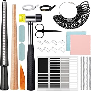 28 Pcs Ring Sizer Measuring Tools, Ring Making Kit with Ring Size Adjuster for Loose Rings, Half Size Ring Sizer Gauge Rin...