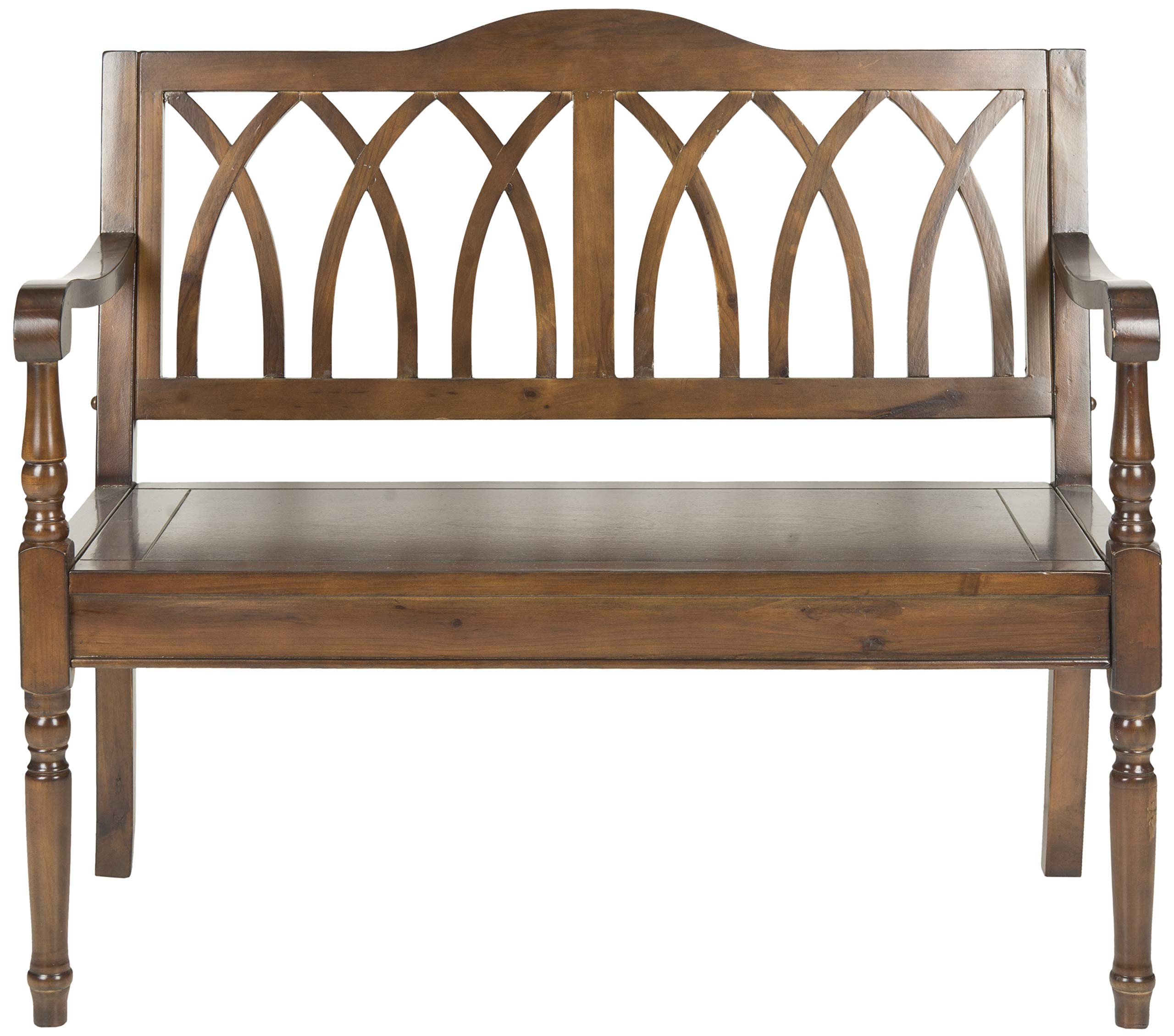 SAFAVIEH Home Collection – Benjamin Brown Solid Wood Accent Bench, Indoor Bench for Entryway, Bedroom or Living Room (AMH6500D)