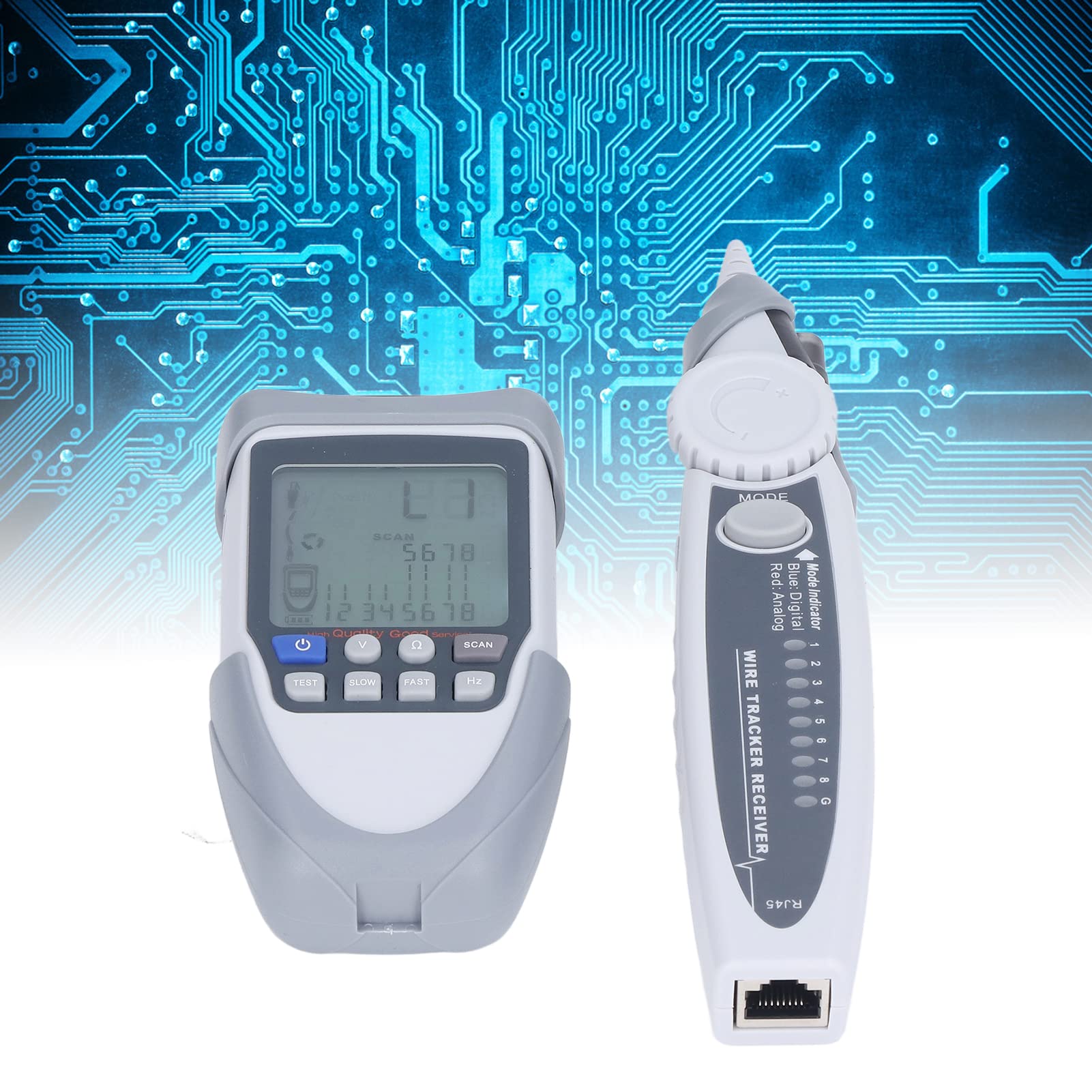 Tester Kabli Sieciowych, Tester Kabli Poe dla CAT5e/CAT6/CAT6a, Tester Sieci Ethernet z Wyświetlaczem LCD, Przewodu Ethernet do Testowania Lokalizacji Uszkodzeń i Pomiaru Długości