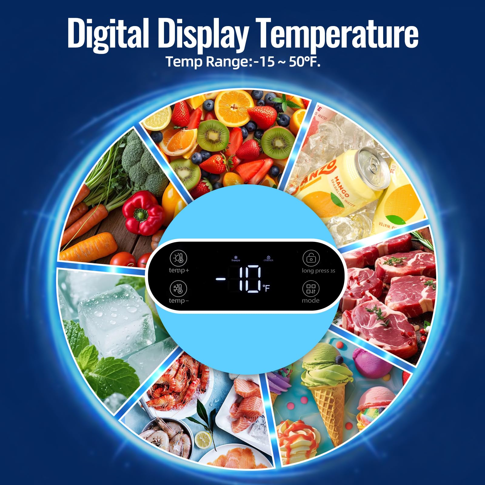 TACOOL 4.5 Cu.ft Chest Freezr with Wheels Deep Freezer Top Open Door Electronic Temperature Control Digital Display Screen 2 Removable Baskets for Home Apartment Kitchen Black on Fridge.com