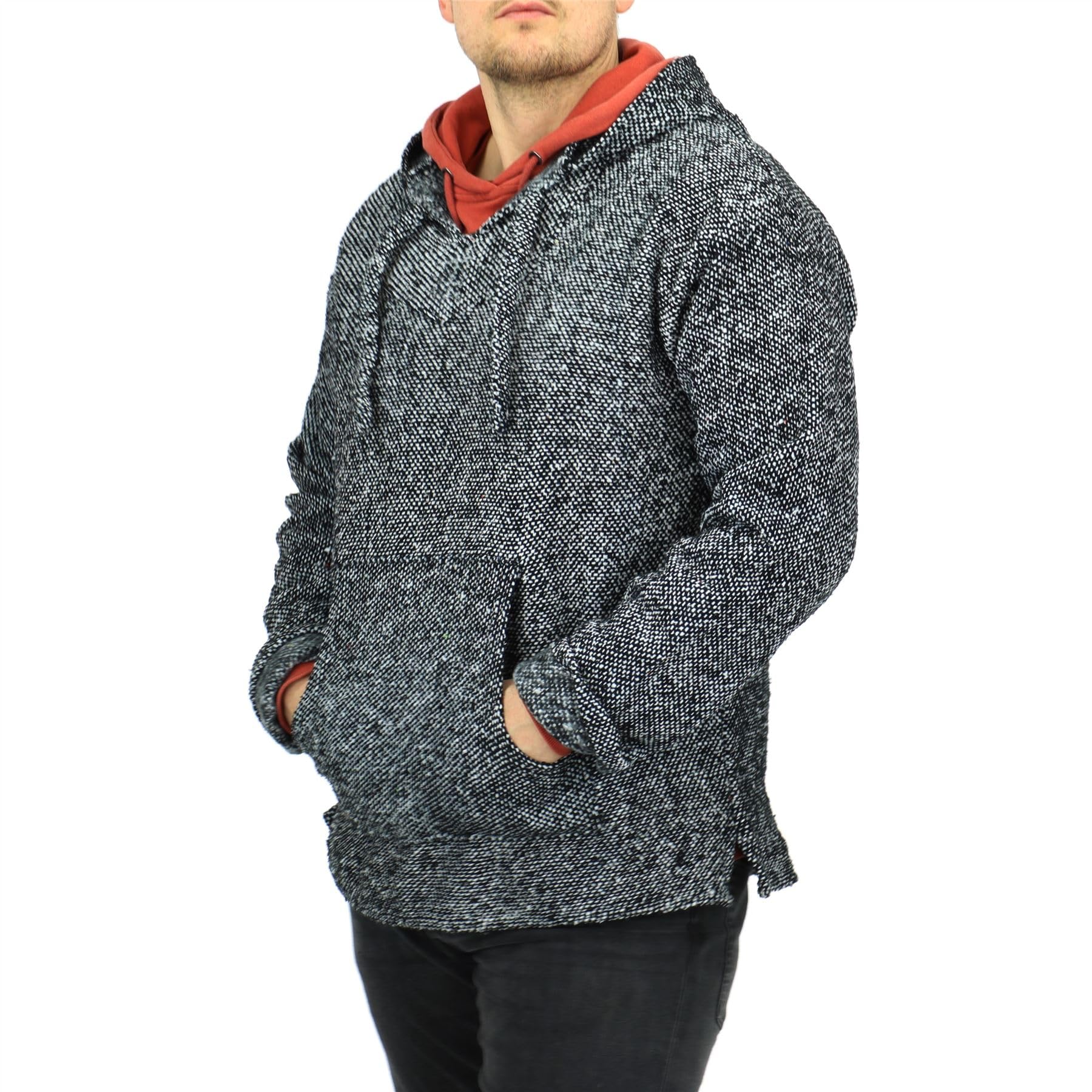 LOUDelephant Recycled Mexican Baja Jerga Hoody - White Fleck (Medium)