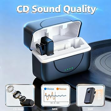 PANAMALAR Wireless Lavalier Microphone, Magnetic Lapel Microphone Wireless Clip-on Lavalier Mic, V8