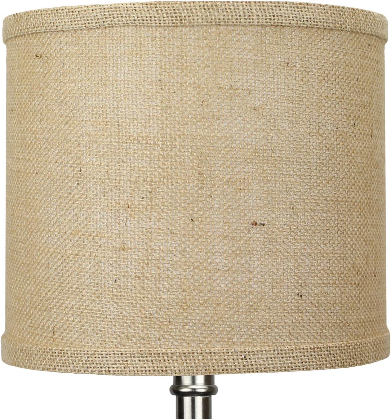 FenchelShades.com 8" Top Diameter x 8" Bottom Diameter 7" Height Cylinder Drum Lampshade with Washer (Spider) Attachment USA Made (Burlap Natural)