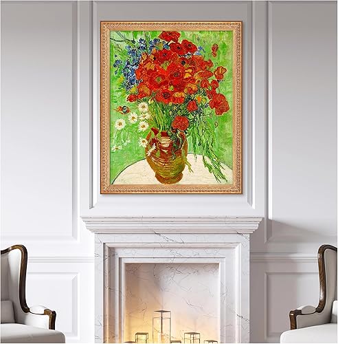 Miniatura 594 de A&T ARTWORK The Starry Night de Vincent Van Gogh. Tamaño del marco: 36 x 30 pulgadas, tamaño de la imagen: 30 x 24 pulgadas, reproducciones clásicas