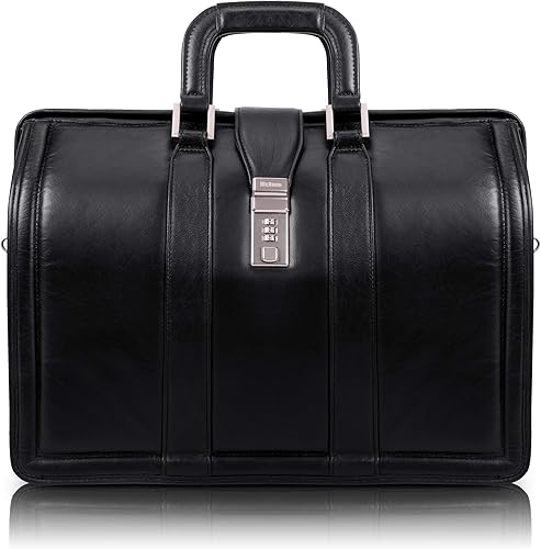 Miniatura 1 de McKlein, V Series, MORGAN, cuero de vaca de grano superior, maletín de cuero Litigator de 17 pulgadas, negro (83345)