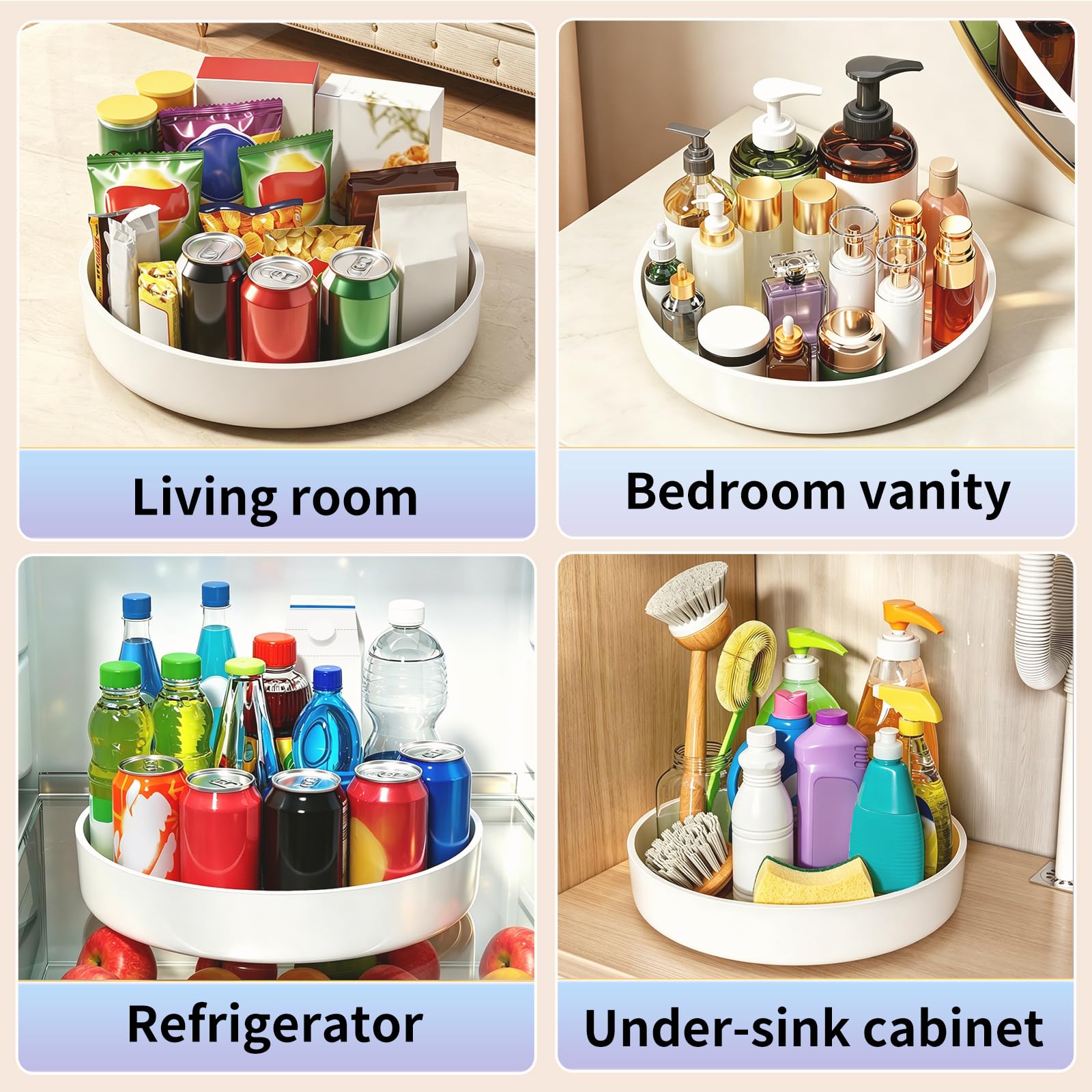 Gleynest Lazy Susan Organizer Turntable, 11.8' Rotating Spice Rack Organization — product photo