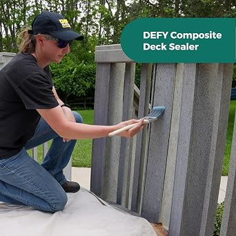 DEFY Extreme Composite Deck Sealer Crystal Clear Waterproof Sealant for Wood & Composite Surfaces with Zinc Nano-Technology, Protects Against Water & UV Damage 1 Gallon