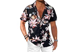 Comdecevis Men's Hawaiian Floral Shirts: Paradise at Your Fingertips