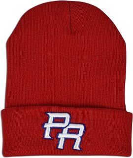 JLGUSA PR Embroidery Beanie Skully Cuffed Men Women Knit Hat Winter Cap