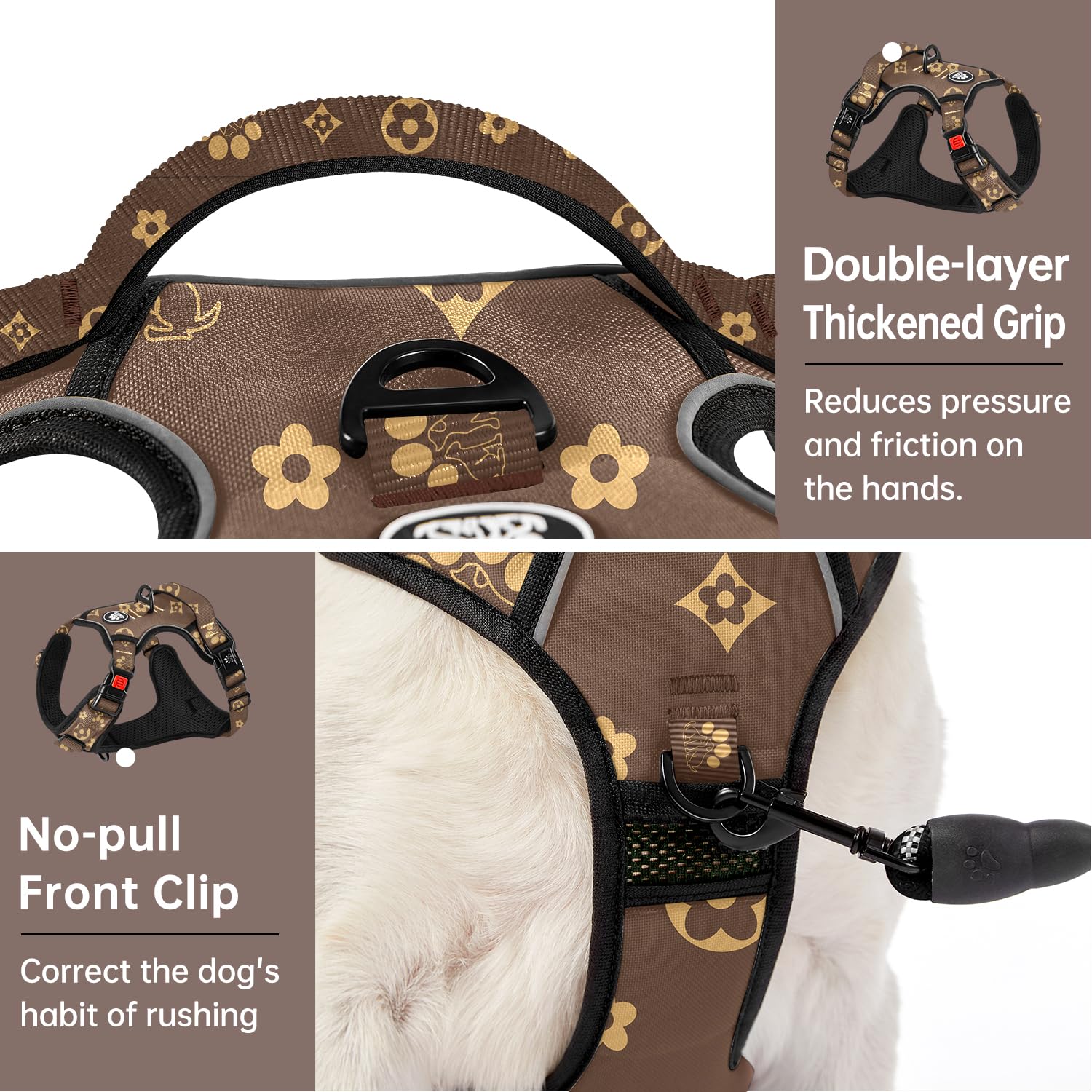 Hundegeschirr Mit Griff & Leine – No-pull, Reflektierend, Für Große Hunde – Robust, Atmungsaktiv, Verstellbar