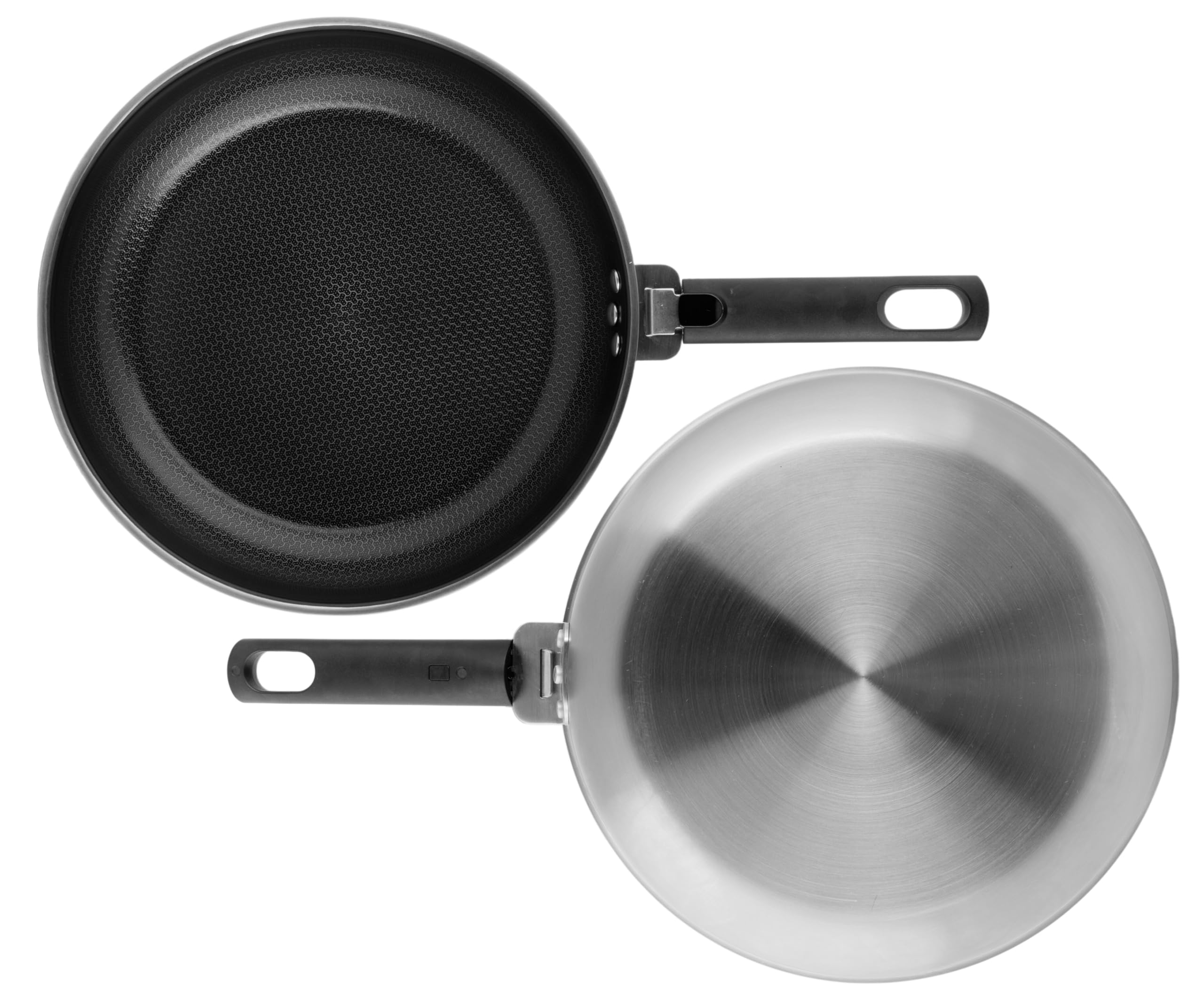 Cosy & Trendy Batterie de cuisine 3 pièces en acier inoxydable 3-PLY, revêtement anti-adhésif sans PFAS, manche amovible, cuisson saine et homogène, tous feux dont induction | Revêtement anti-adhésif sans PFAS, Manche amovible, Cuisson saine et homogène,