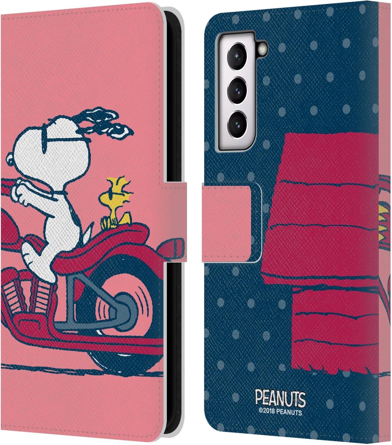 Head Case Designs Officially Licensed Peanuts Snoopy & Woodstock Halfs and Laughs Leather Wallet Case Compatible with Samsung Galaxy S21 FE 5G