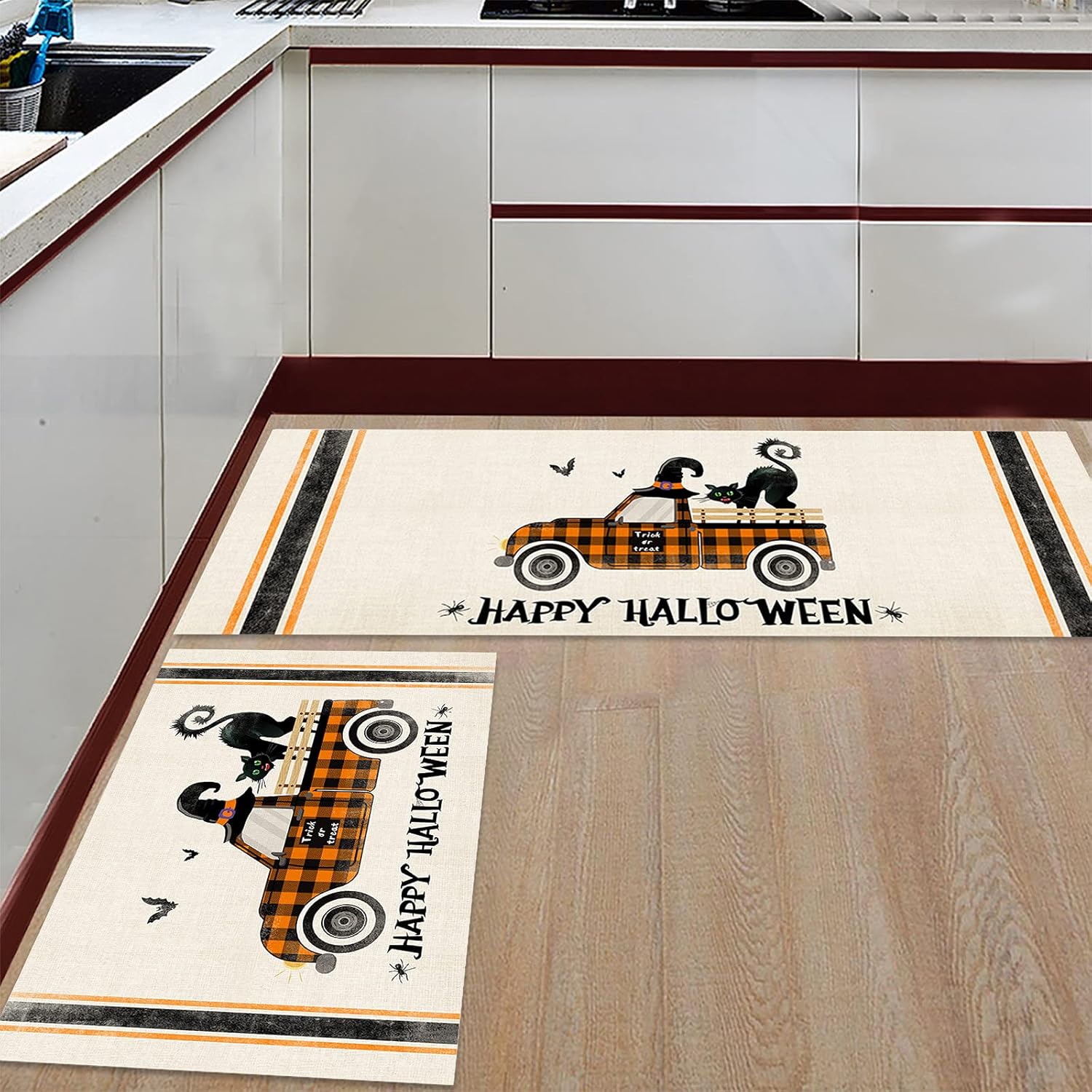 Amazon.com: Gogobebe Halloween Kitchen Mat 2 PCS Cushioned Anti Fatigue ...