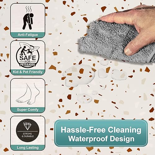 Miniatura 72 de Sorbus Azulejos de grano de madera de 80 pies cuadrados, tapete de espuma EVA entrelazado de azulejos de 3/8 pulgadas de grosor, rompecabezas