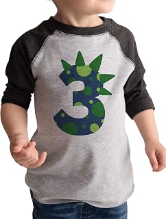 Kids 3 Dino Dinosaur Three Third Birthday Dino Spike Tee