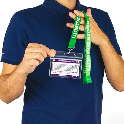 Miniatura 5 de Concientización de la tarjeta médica con panel grabable y cordón modelado, tarjeta de PVC de contacto de emergencia (epilepsia)