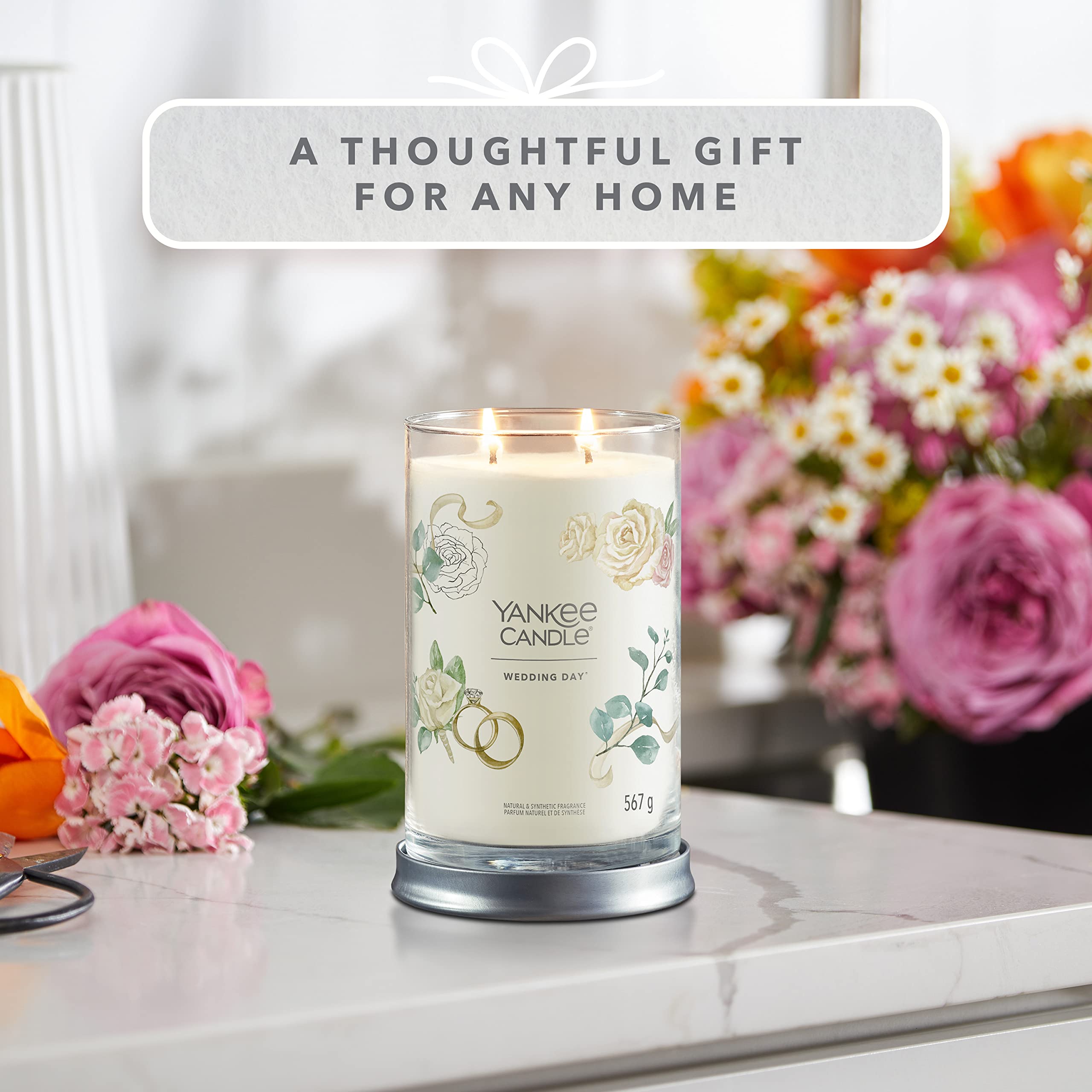 Yankee Candle Signature Duftkerze | große Tumbler-Kerze mit langer Brenndauer „Wedding Day®“ | Soja-Wachs-Mix