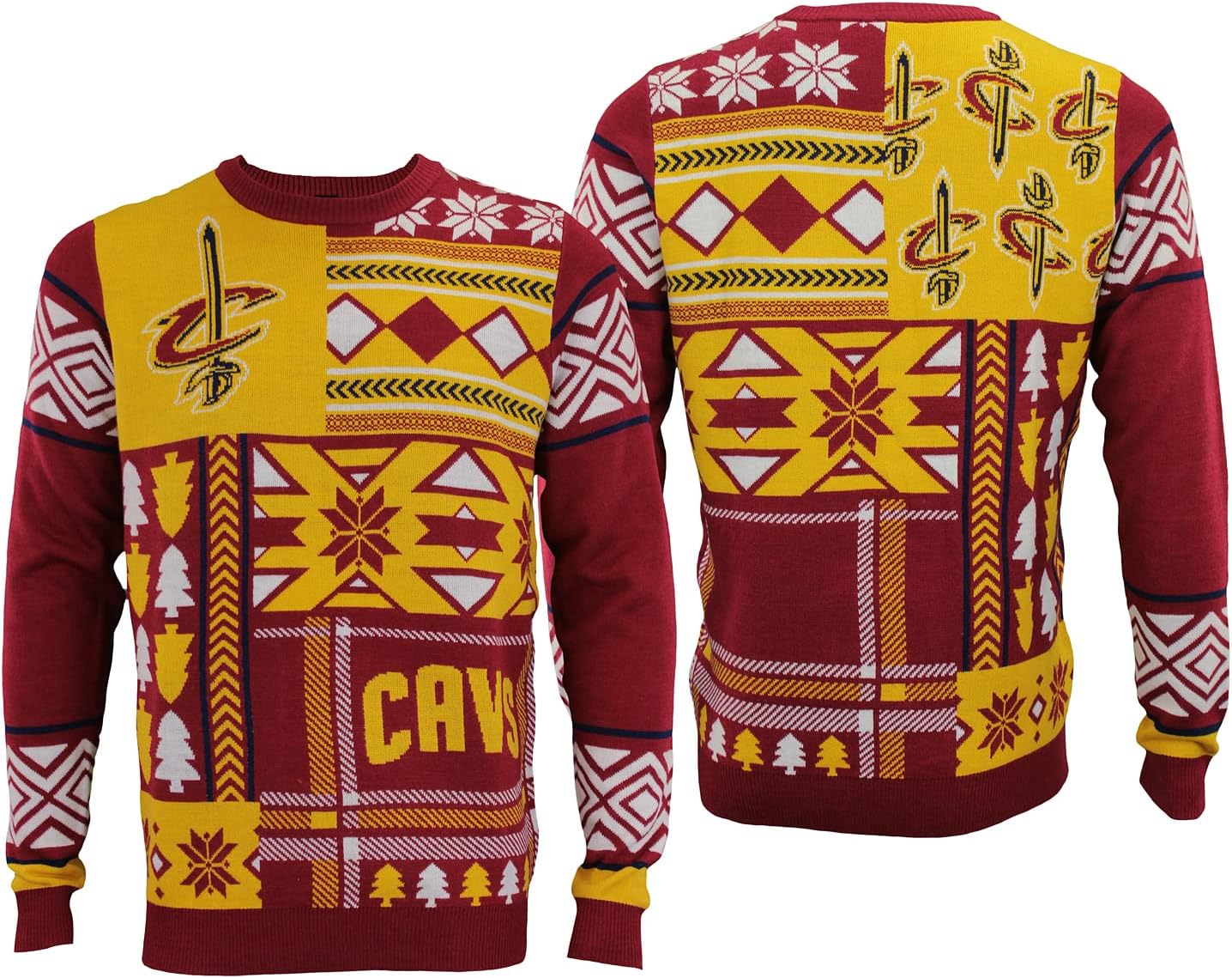 FOCO NBA Mens Patches Ugly Crew Neck Sweater
