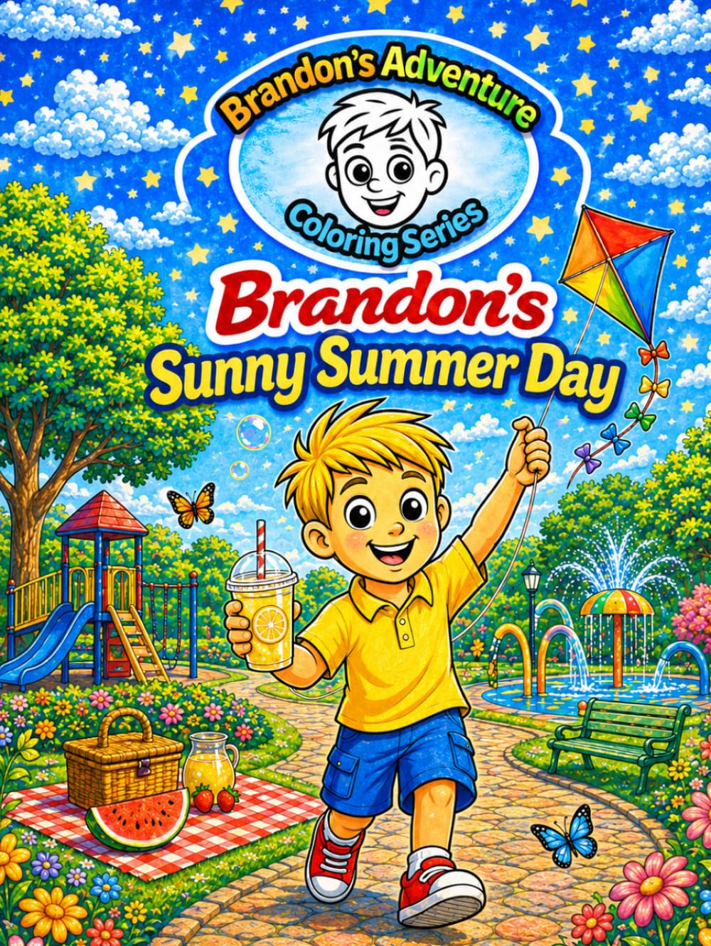 Brandon’s Sunny Summer Day: A Read & Color Summer Storybook for Kids Ages 4–8: Summer Coloring Book with Simple Sentences and Sunny Day Adventure ... Readers (Brandon's Adventure Coloring Series)