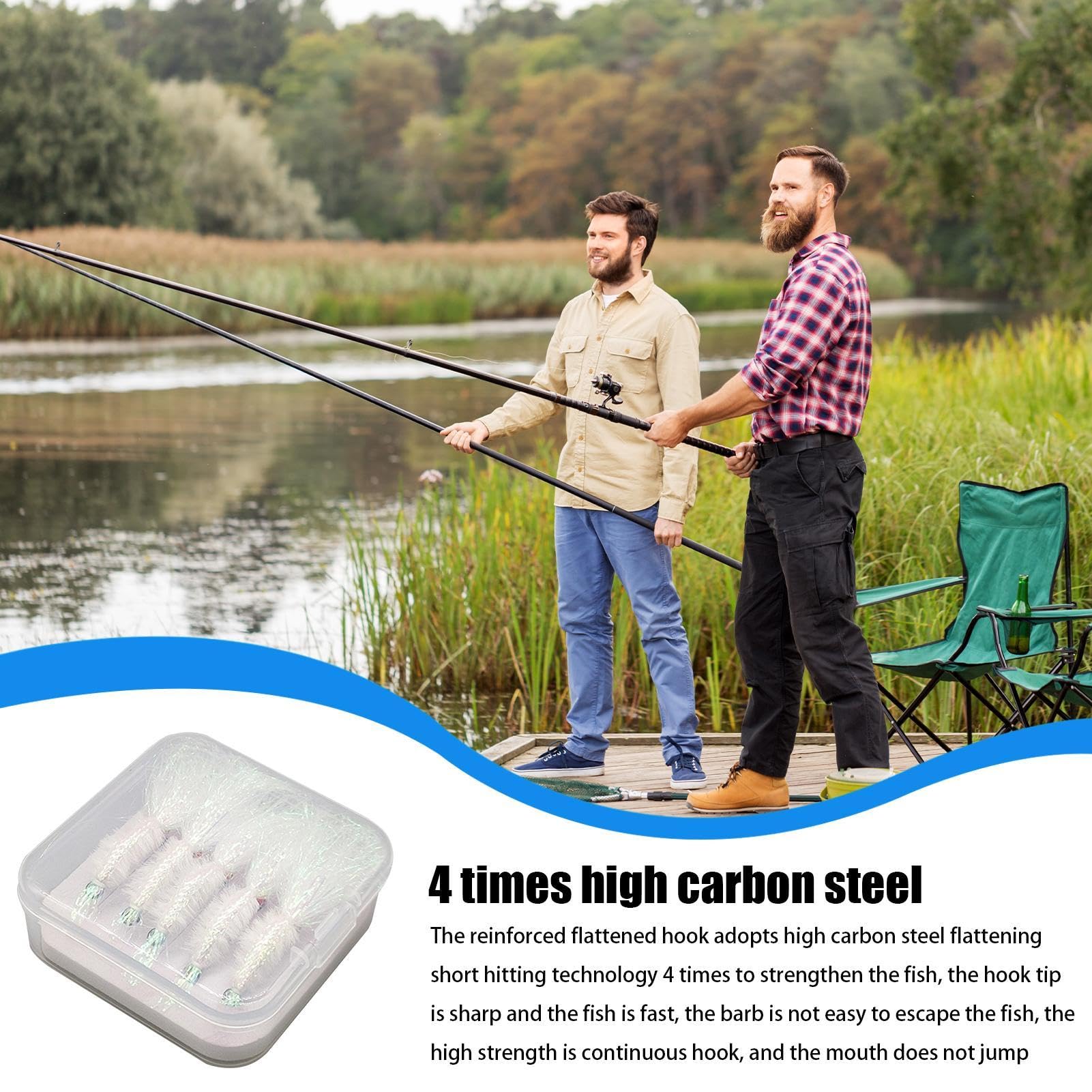 Señuelos De Pesca Con Mosca - Kit Camarones Ice Red-Eye Streamer Para Trucha Y Lubina (5 Unidades)